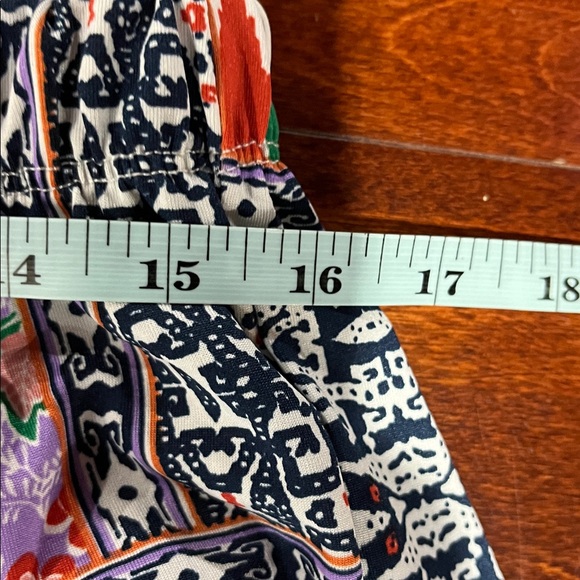 Love Ryan Flare Pant Multi Vibrant Colors Stretch Waist Flare Leg Drawstring EUC - Picture 10 of 12